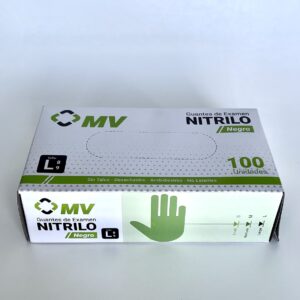 GUANTES DE NITRILO TALLA L NEGRO 100UN