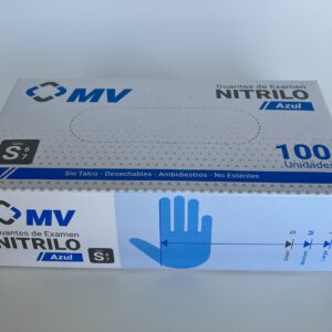GUANTES DE NITRILO TALLA S AZUL 100UN