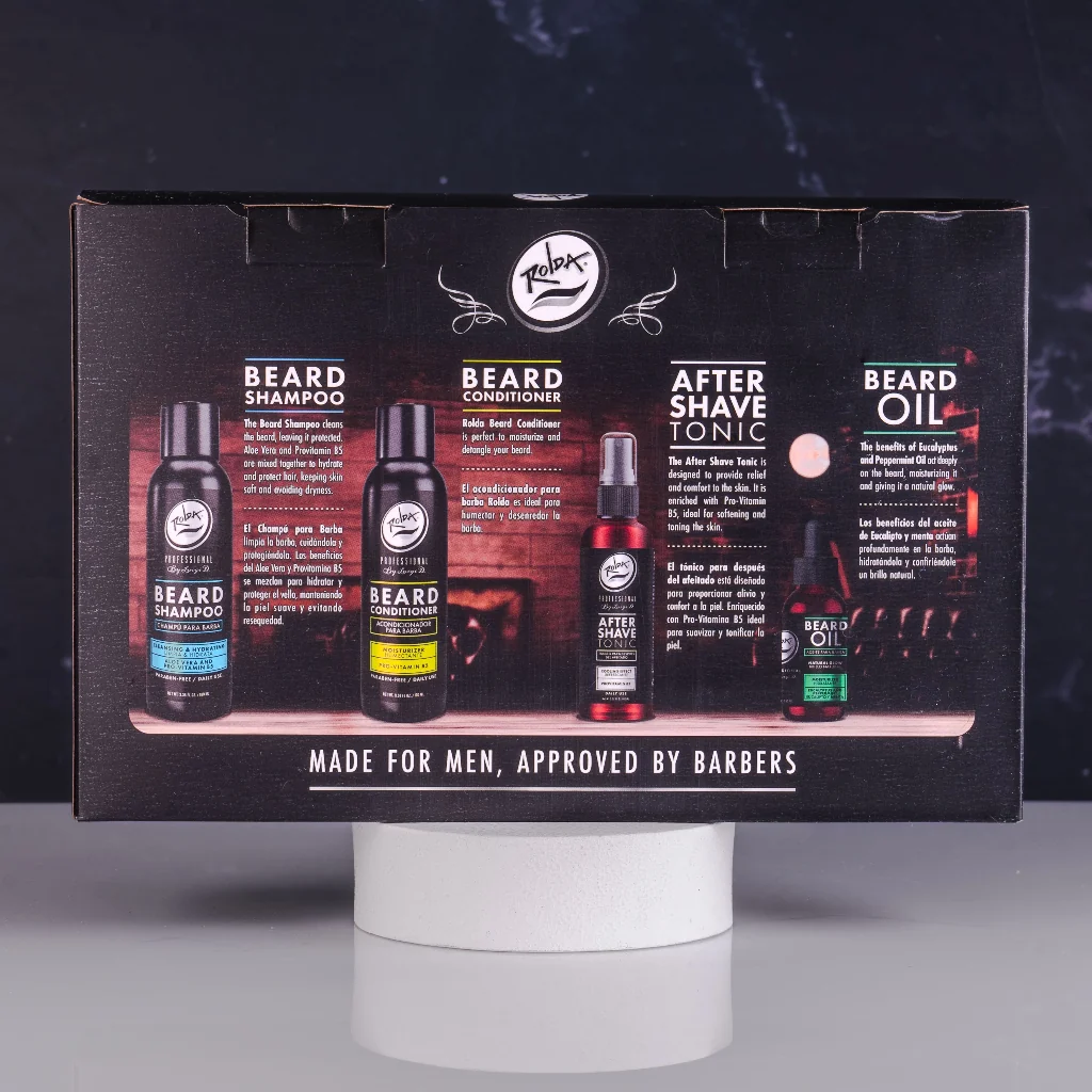 Rolda - Kit especial para el cuidado de la barba. (Básicos para tener una barba limpia y cuidada). Productos de uso diario. Prácticos de usar, protegerán tu barba y te harán ver sexy y guapo. - Imagen 2